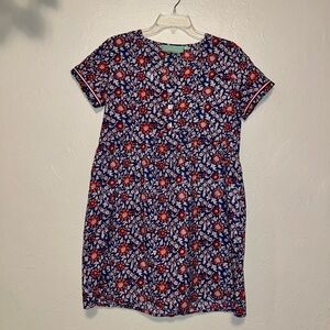 Navy and Red Floral Mini Dress